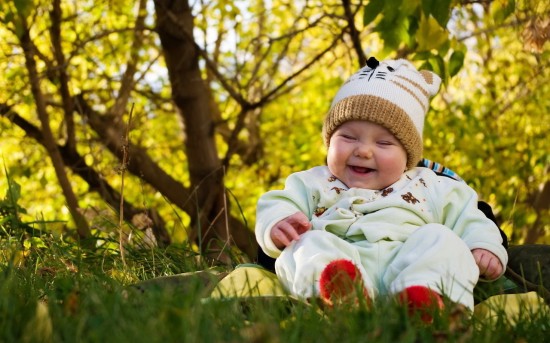 Baby Playing On grass