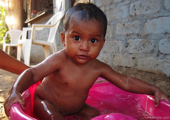 Bathing Little Baby