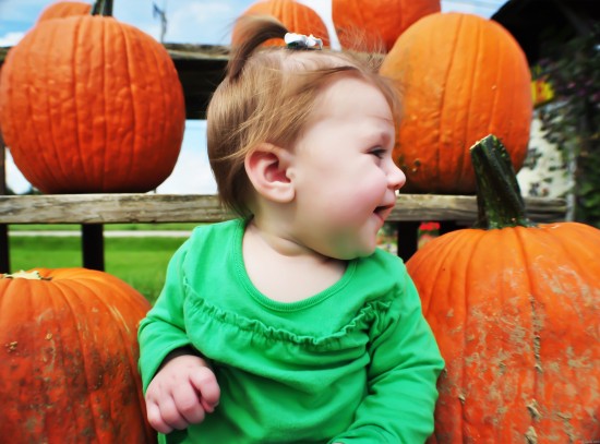 Girl With Pumpkins