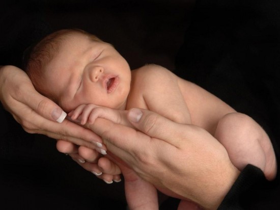 Sleeping On Parents Hands