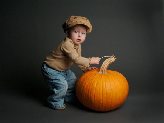 Sweet Baby With Pumpkin