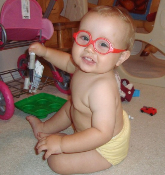 sweet baby with glasses