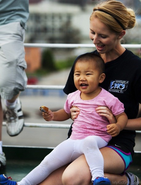 Smiling Baby With Mom