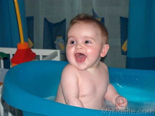 Smiling Boy In Tub
