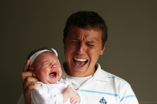 Crying Baby With Dad