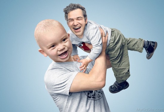 Laughing Baby And Dad