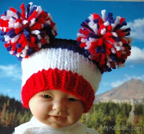 American Baby Red White And Blue Woolen Cap