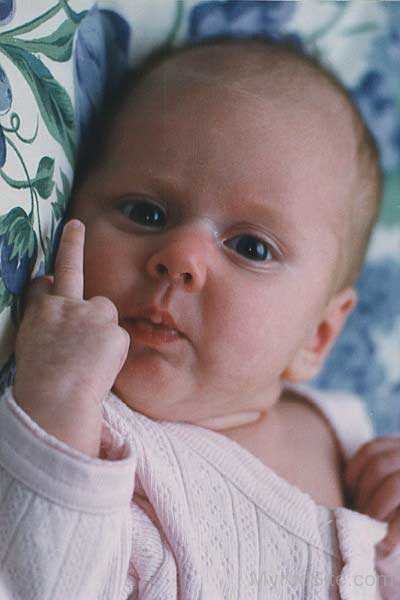 Angry Baby Showing His Finger