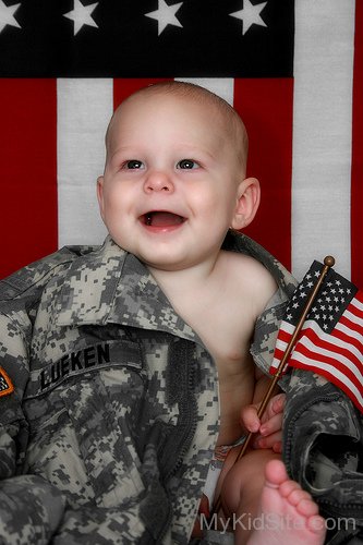 Baby Picture With American Flag