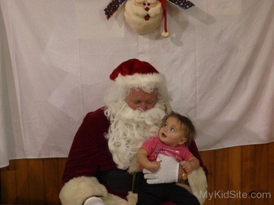 Cute Baby With Santa