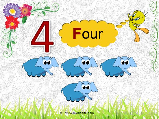 Number Worksheet For  4