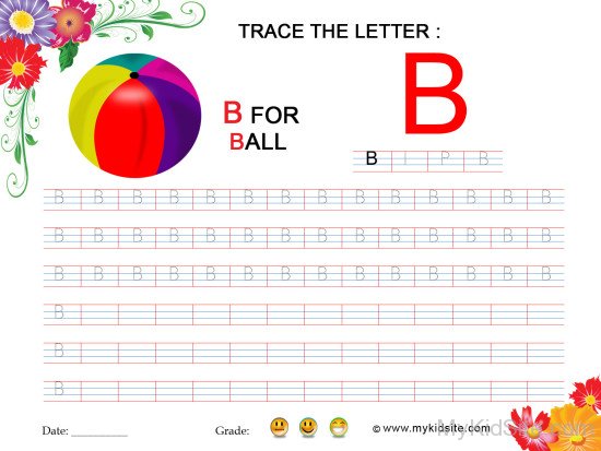 Tracing Worksheet for Letter B
