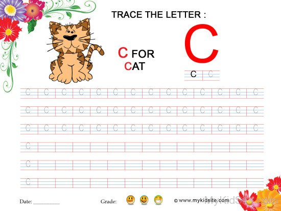 Tracing Worksheet for Letter C