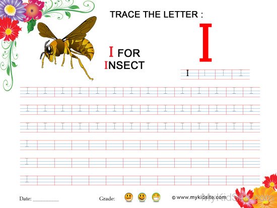 Tracing Worksheet for Letter I