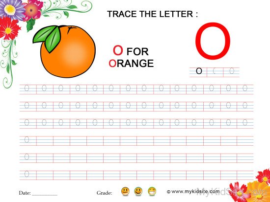 Tracing Worksheet for Letter O