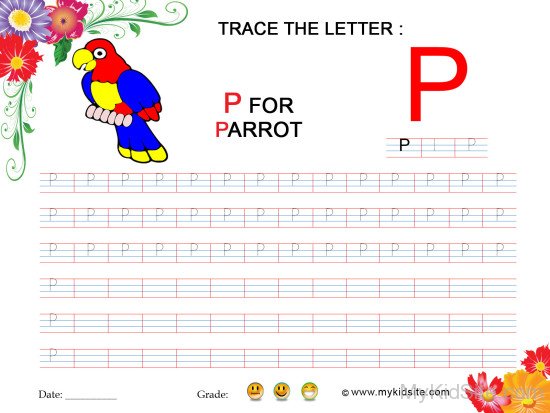 Tracing Worksheet for Letter P
