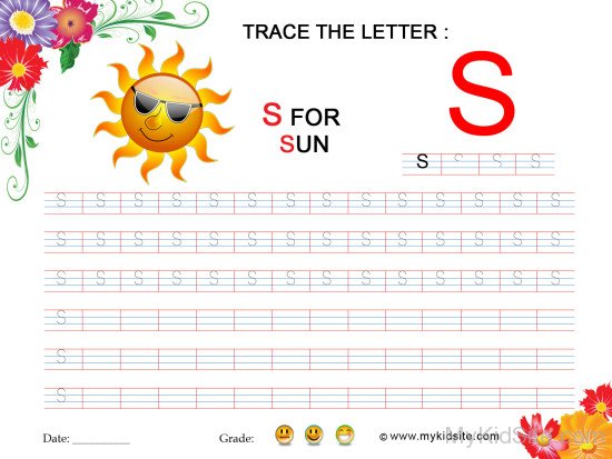 Tracing Worksheet for Letter S