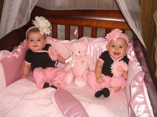 Twin Baby With Teddy