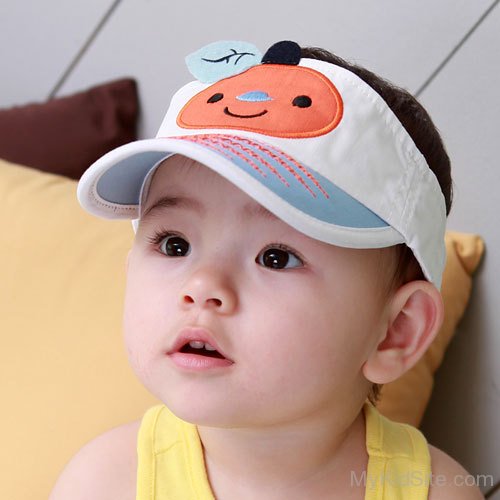 Baby Boy Wearing Summer Hat