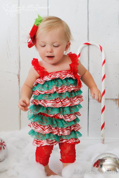 Baby Girl In Green Dress