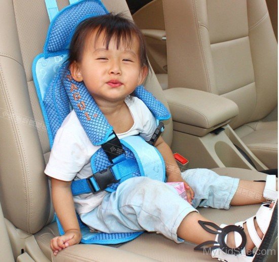 Baby Girl In Safety Seat