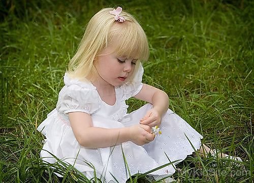 Baby Girl In White Dress