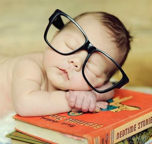 Baby Sleeping With Wearing Glasses
