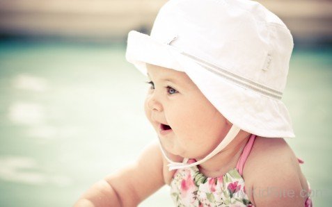 Cute Baby Girl Wearing Hat