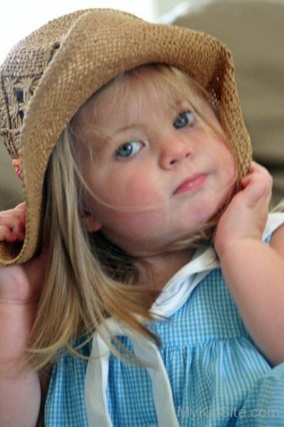 Cute Baby Girl Wearing Hat