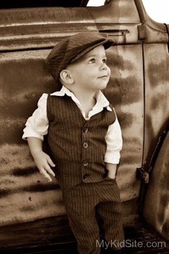 Cute Baby Wearing Brown Hat