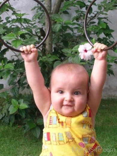 Cute Baby Wearing Yellow Dress