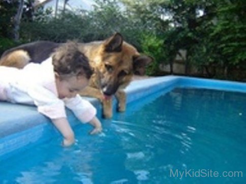 Cute Baby With Dog