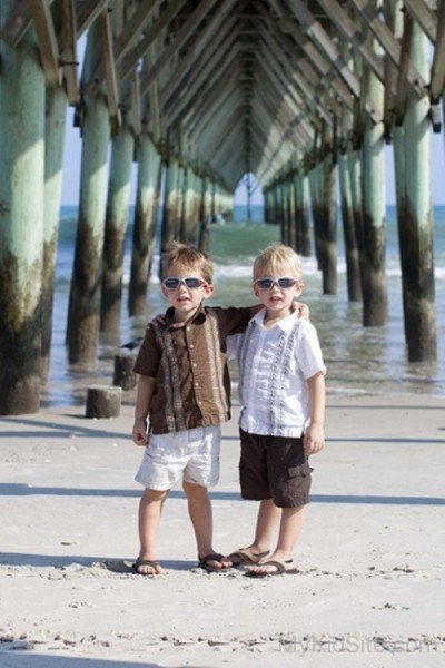 Two Baby Boy Standing