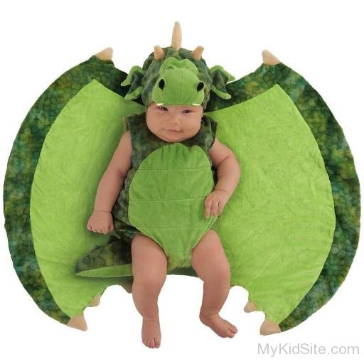 Baby Wearing Darling Dragon Dress