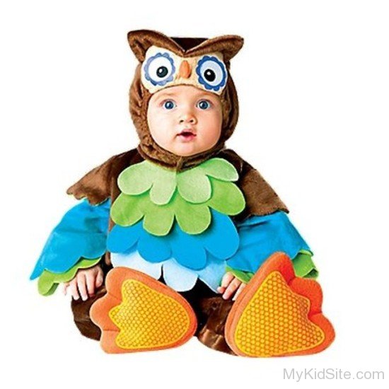Baby Girl in Owl Costume