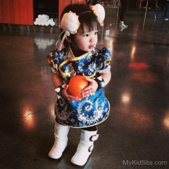 Baby Girl In Chun-Li Costume