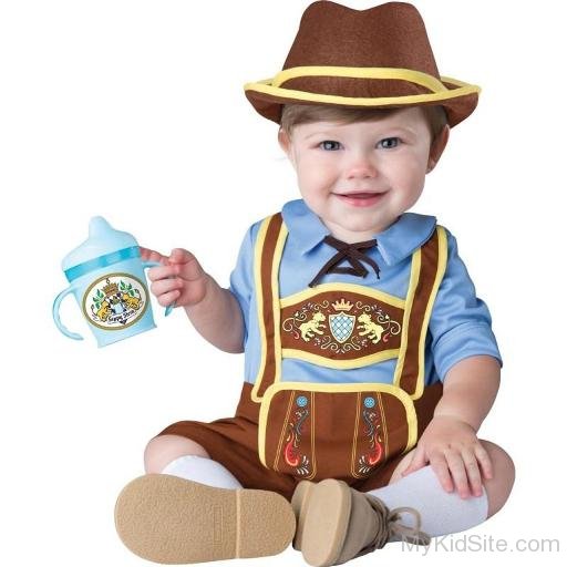 Baby Wearing Brown Hat