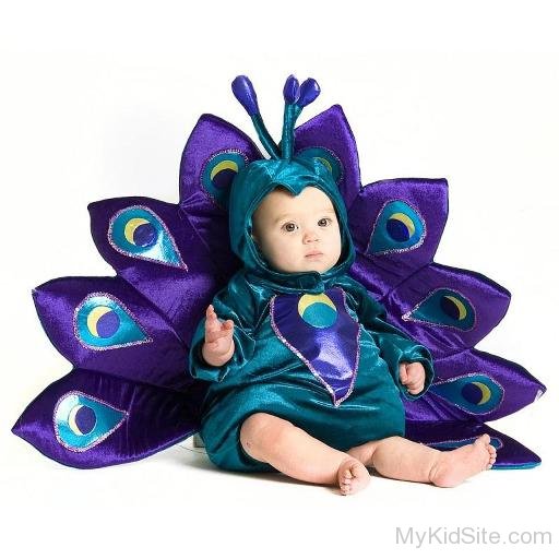 Baby Wearing Peacock Costume