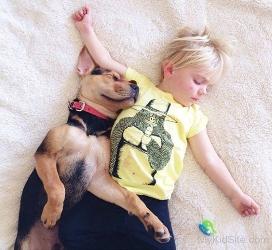Baby Sleeping With Dog