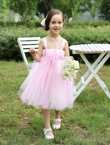 Girl Wearing Pink Dress