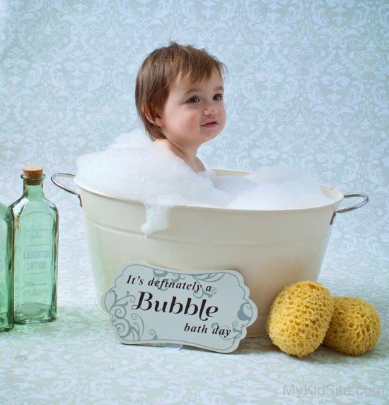 Charming Baby In Tub
