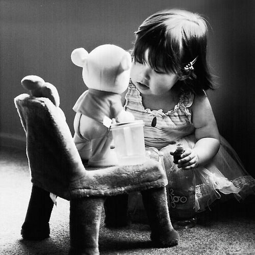 Cute Baby Girl With Teddy