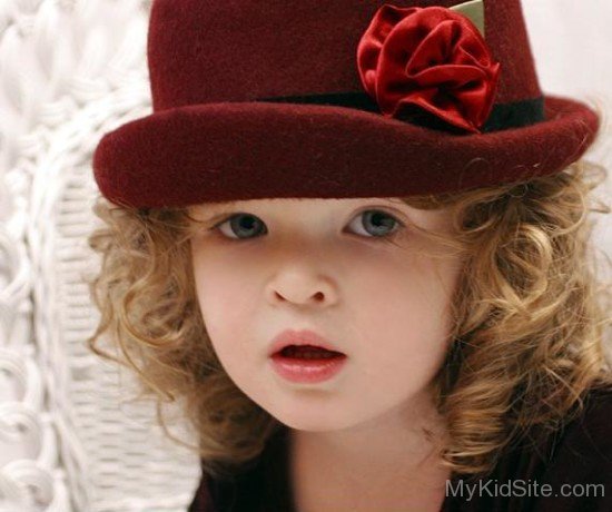 Cute Baby Weareing  Red Hat