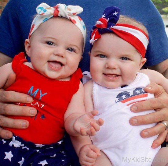 Cute Baby Twins Smiling 