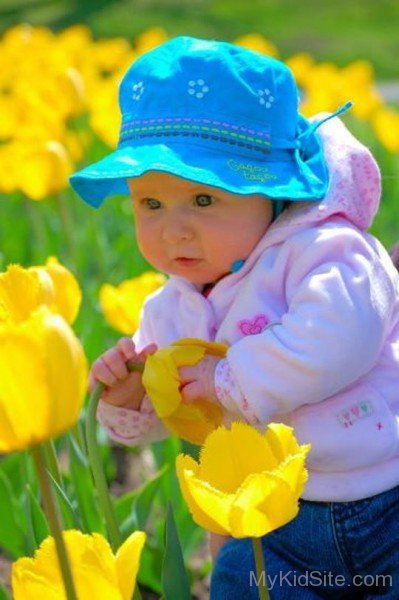 Cute Baby Wearing Cap