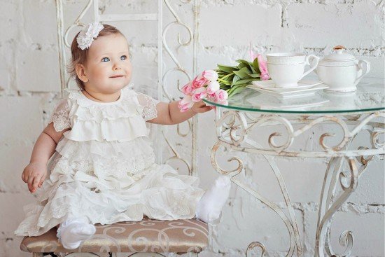 Baby Girl In White Frock