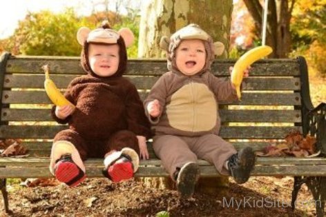 Babies In Monkey Costume