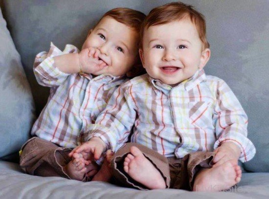 Cute Twins Smiling 