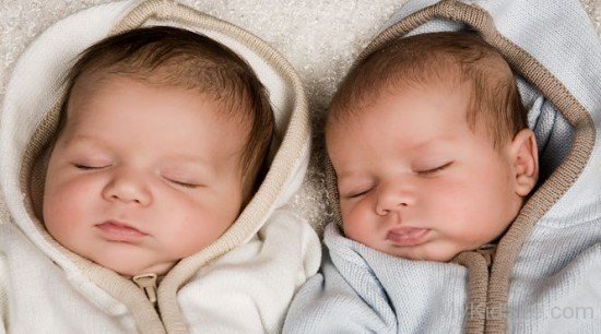 Cute Twins Sleeping Image