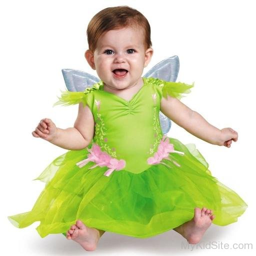 Baby Wearing Disney Tinker Bell Dress